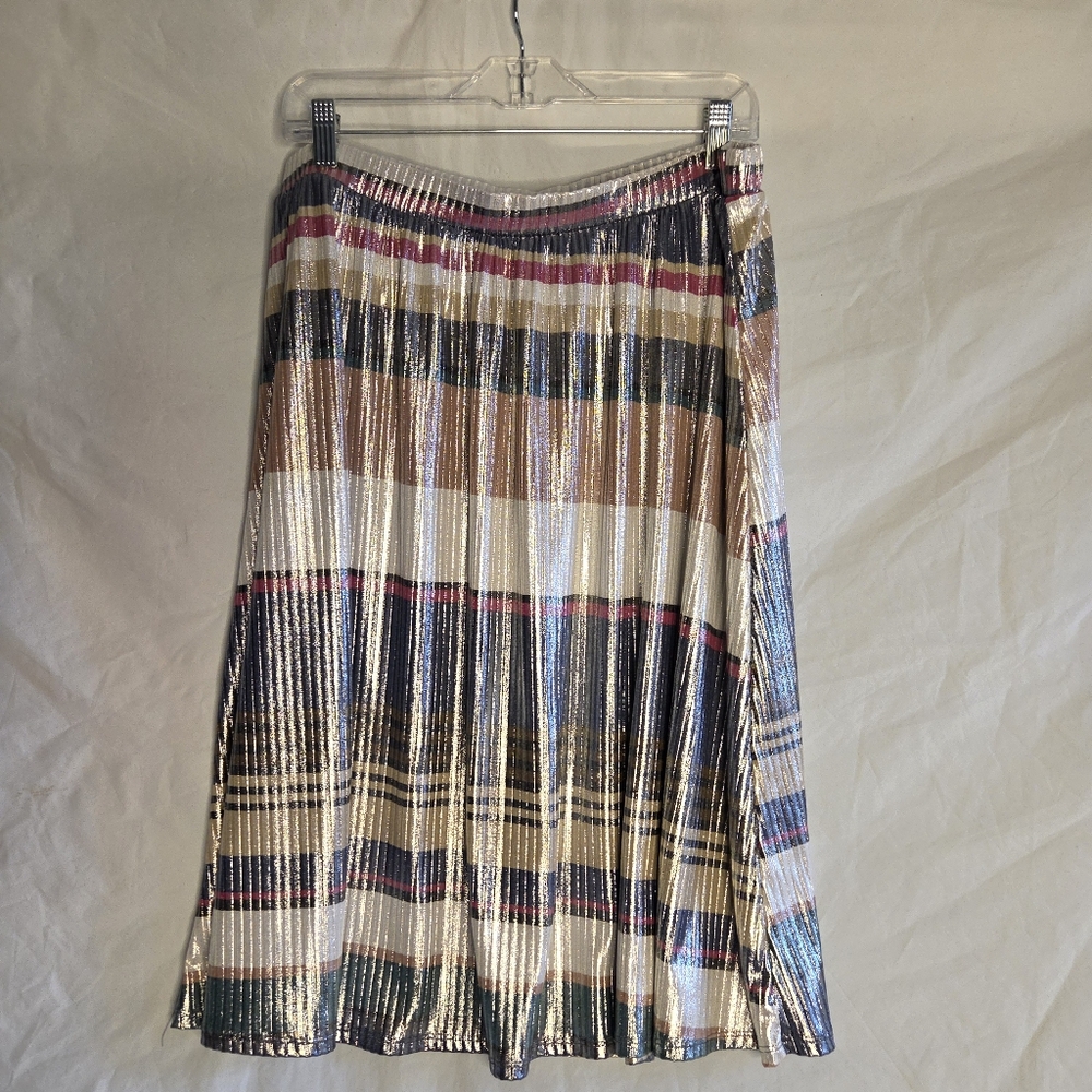 MODCLOTH METALLIC SKIRT ELASTIC WAIST JESSY B